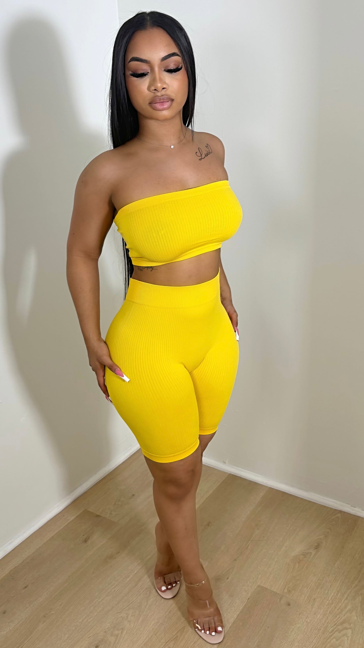 LIYA SHORT SET (YELLOW)