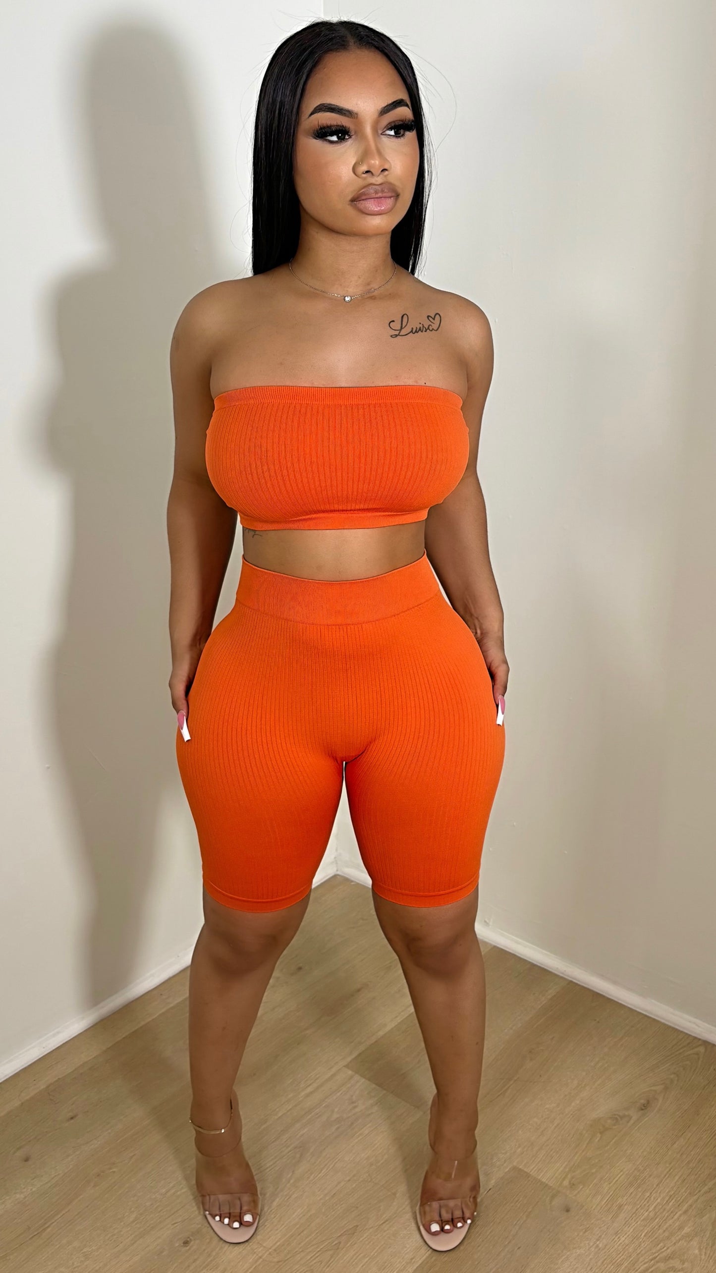 LIYA SHORT SET (ORANGE)