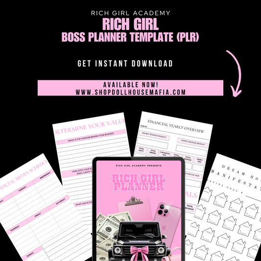 RICH GIRL BOSS PLANNER TEMPLATE (PLR)