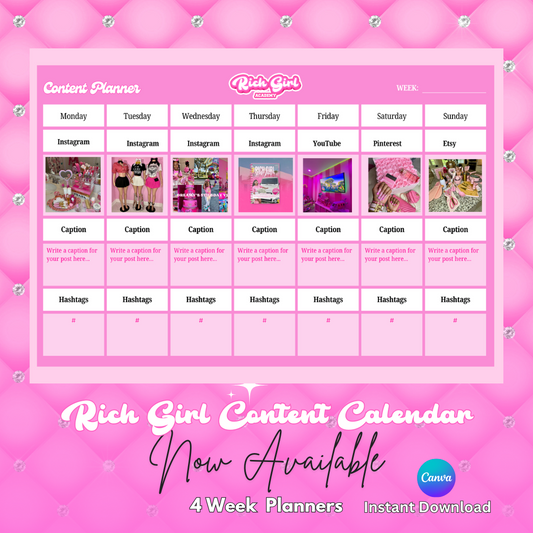 RICH GIRL CONTENT CALENDAR