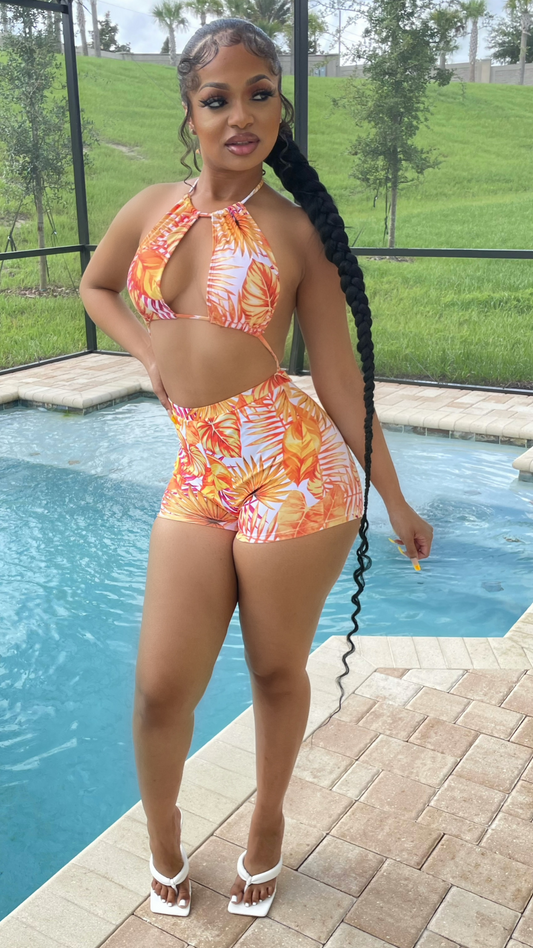 MENA SHORT SET (ORANGE)